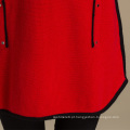 Nova marca 2017 Erdos Kashmir Faric Round Collar Red Color Women Cashmere Sweater